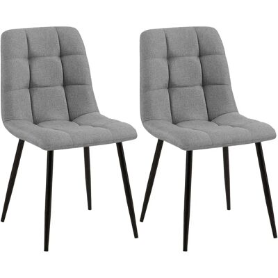 CLP Set 2 sedie da pranzo moderne grigie - Sedie da pranzo CLP Set 2 sedie da pranzo moderne grigie - Sedie da pranzo