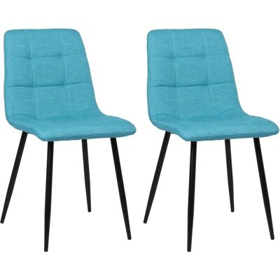 Set di 2 Sedie Tilde Turchese - Moderno e Facile da Pulire Set di 2 Sedie Tilde Turchese - Moderno e Facile da Pulire