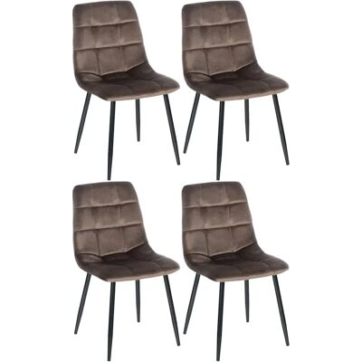 CLP Tilde 4 Krzesła do jadalni Velur Brązowe - Dining Chairs CLP Tilde 4 Krzesła do jadalni Velur Brązowe - Dining Chairs