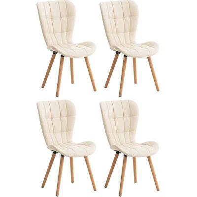 Conjunto de 4 sillas de comedor Elda en polipiel color crema Conjunto de 4 sillas de comedor Elda en polipiel color crema