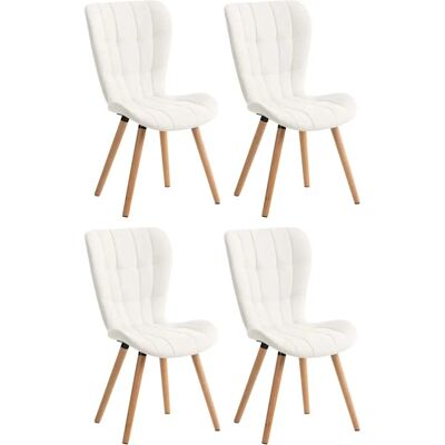 Conjunto de 4 sillas de comedor Elda en polipiel blanco Conjunto de 4 sillas de comedor Elda en polipiel blanco