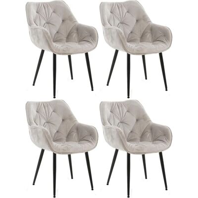 CLP Tanna Grau Samtvelours 4-Stuhl-Set - Esszimmer & Wohnzimmer CLP Tanna Grau Samtvelours 4-Stuhl-Set - Esszimmer & Wohnzimmer