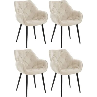 CLP Tanna Stuhlset - Samt Creme - 4 Stück CLP Tanna Stuhlset - Samt Creme - 4 Stück