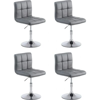 CLP Satz 4 graue Leder Lounger Stühle CLP Satz 4 graue Leder Lounger Stühle