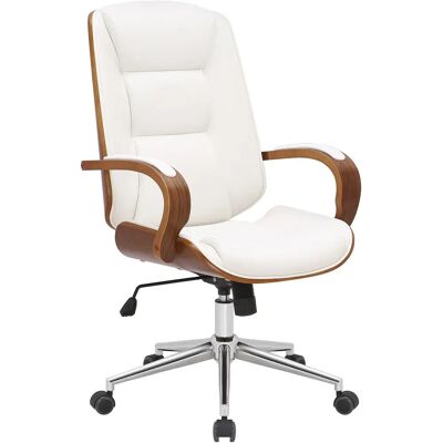 Silla de oficina CLP Yankton Nogal/Blanco - Ergonómica, Ajustable, Giratoria Silla de oficina CLP Yankton Nogal/Blanco - Ergonómica, Ajustable, Giratoria