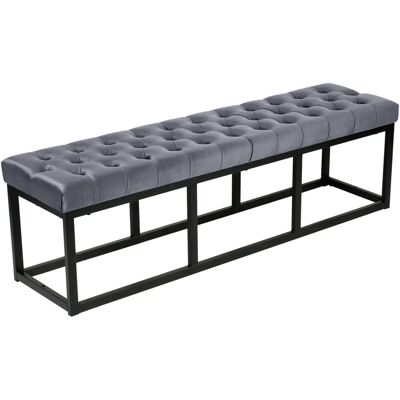 Pricenet Banc Polson Velours Gris - Publicité Pricenet Banc Polson Velours Gris - Publicité