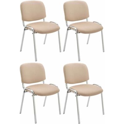 Set di 4 sedie Ken Chrome Crema - Sedie conferenza Set di 4 sedie Ken Chrome Crema - Sedie conferenza