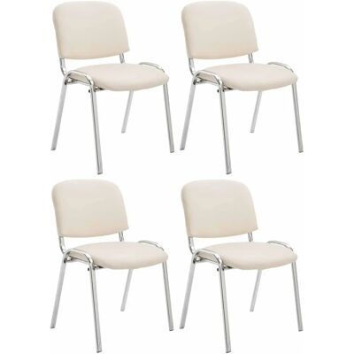 Ken Chrom Büroset - Stapelbare 4 Stühle - 120kg Max Ken Chrom Büroset - Stapelbare 4 Stühle - 120kg Max