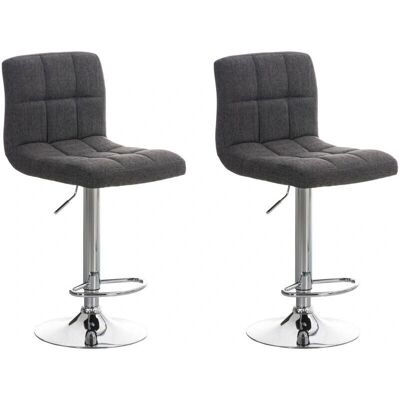 CLP - Set aus 2 Barhockern Peru Stoff Grau - Möbel CLP - Set aus 2 Barhockern Peru Stoff Grau - Möbel