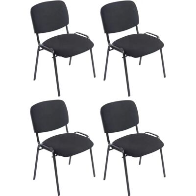 CLP - Juego de 4 sillas apilables XL Ken Tela Negra CLP - Juego de 4 sillas apilables XL Ken Tela Negra