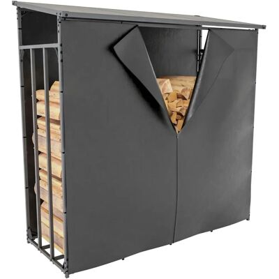 Leñero Ruston de aluminio con lona - Almacenamiento de leña Leñero Ruston de aluminio con lona - Almacenamiento de leña