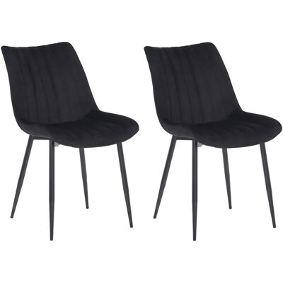 Set de Sillas de Velour Rahden - Moderno y Estable Set de Sillas de Velour Rahden - Moderno y Estable