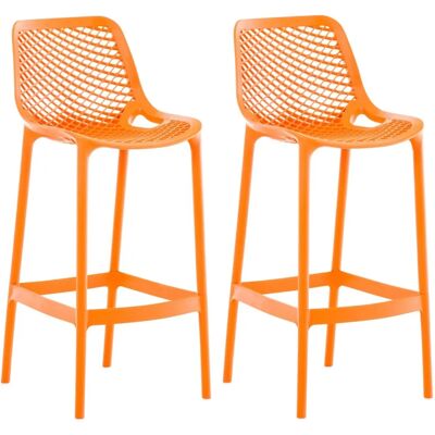 CLP - Set di 2 sgabelli da bar per esterni Air Arancione - taburete de bar CLP - Set di 2 sgabelli da bar per esterni Air Arancione - taburete de bar