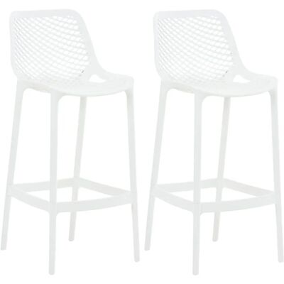 CLP Weiße Outdoor-Barhocker-Set - Modern & UV-beständig CLP Weiße Outdoor-Barhocker-Set - Modern & UV-beständig