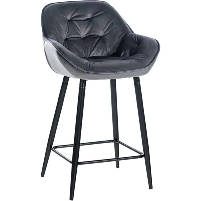 CLP Gibson Bartisch - Schwarzer Rahmen, Grau Samt, 67cm Sitz CLP Gibson Bartisch - Schwarzer Rahmen, Grau Samt, 67cm Sitz
