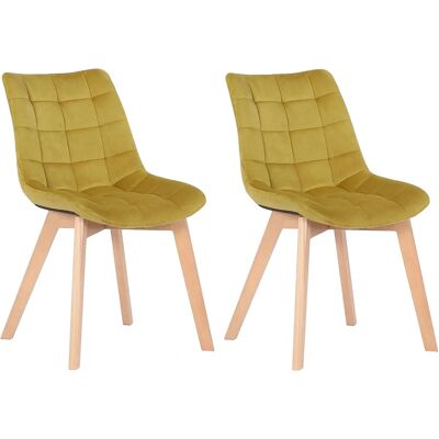 CLP Ensemble de 2 chaises velvet Passaic - Moderne et Confortable - Publicité CLP Ensemble de 2 chaises velvet Passaic - Moderne et Confortable - Publicité