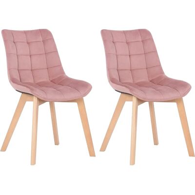 CLP Passaic Samt Pink 2 Esszimmerstühle - Esszimmerstühle CLP Passaic Samt Pink 2 Esszimmerstühle - Esszimmerstühle