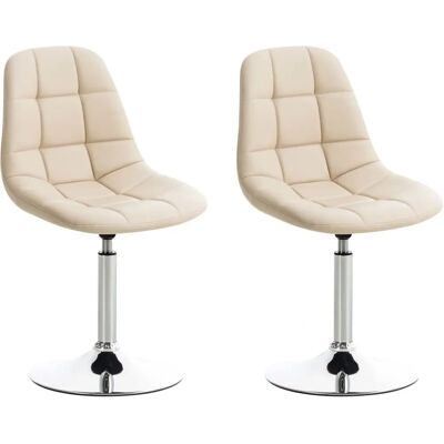 CLP - Set di 2 Sedie Lounge Emil in Finta Pelle Crema CLP - Set di 2 Sedie Lounge Emil in Finta Pelle Crema
