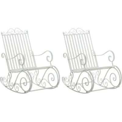 CLP Weiß 2er Set Schaukelstühle - Garten & Innen CLP Weiß 2er Set Schaukelstühle - Garten & Innen