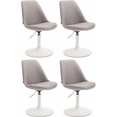 CLP - Ensemble de 4 chaises de salle à manger en tissu Maverick gris/blanc - Publicité CLP - Ensemble de 4 chaises de salle à manger en tissu Maverick gris/blanc - Publicité