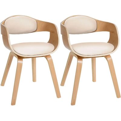 Ensemble de 2 chaises Kingston en similcuir crème - Publicité Ensemble de 2 chaises Kingston en similcuir crème - Publicité