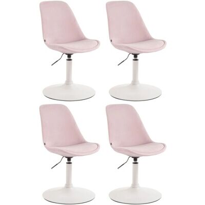 Conjunto de 4 sillas Maverick en terciopelo rosa/blanco Conjunto de 4 sillas Maverick en terciopelo rosa/blanco