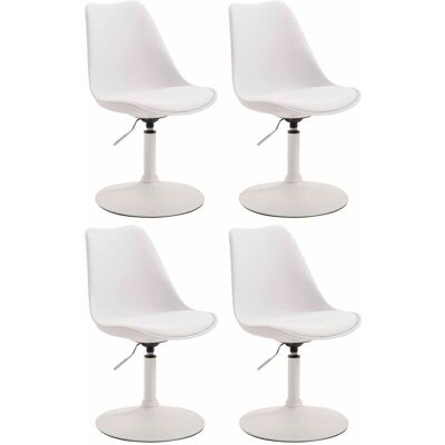 CLP Sillas de comedor Maverick blancas ajustables 360° giratorias - Juego de sillas CLP Sillas de comedor Maverick blancas ajustables 360° giratorias - Juego de sillas