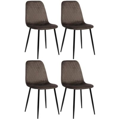 Sillas de comedor Giverny gris terciopelo - Muebles Sillas de comedor Giverny gris terciopelo - Muebles