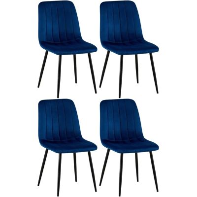 Sillas de comedor azul terciopelo Dijon CLP - Sillas Sillas de comedor azul terciopelo Dijon CLP - Sillas