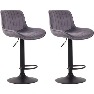 CLP Set 2 Samtbarhocker Dunkelgrau - Barhocker CLP Set 2 Samtbarhocker Dunkelgrau - Barhocker