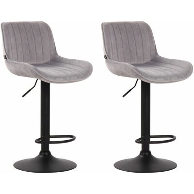 CLP Juego de 2 taburetes en terciopelo - Altura ajustable, giro 360° CLP Juego de 2 taburetes en terciopelo - Altura ajustable, giro 360°