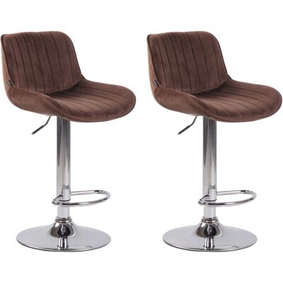 CLP - Set di 2 sgabelli in velluto - Regolabile in altezza - Girevole a 360° - Design moderno - Capacità 120kg CLP - Set di 2 sgabelli in velluto - Regolabile in altezza - Girevole a 360° - Design moderno - Capacità 120kg