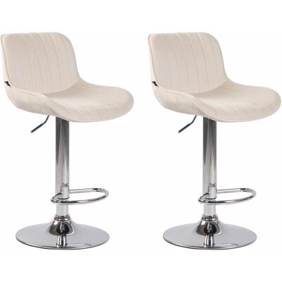 Ensemble de 2 tabourets en velours CLP - Réglable en hauteur, pivotants 360°, Design moderne Ensemble de 2 tabourets en velours CLP - Réglable en hauteur, pivotants 360°, Design moderne