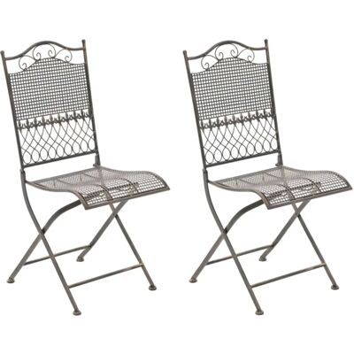 CLP Ensemble de 2 Chaises de Jardin en Bronze - Style Rustique - Publicité CLP Ensemble de 2 Chaises de Jardin en Bronze - Style Rustique - Publicité