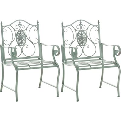 Homestoreking Sedie da Giardino - Verde Antico - Set da 2 Homestoreking Sedie da Giardino - Verde Antico - Set da 2