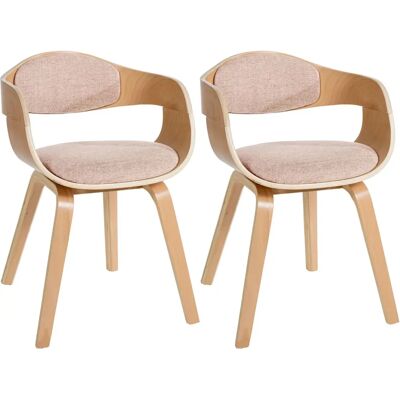 CLP Kingston Conjunto de 2 Sillas de Comedor de Madera y Tela - Estilo Escandinavo Moderno CLP Kingston Conjunto de 2 Sillas de Comedor de Madera y Tela - Estilo Escandinavo Moderno