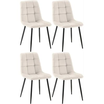 Homestoreking Antibes Crème Velours Chaises à Manger - Dining Chairs - Publicité Homestoreking Antibes Crème Velours Chaises à Manger - Dining Chairs - Publicité