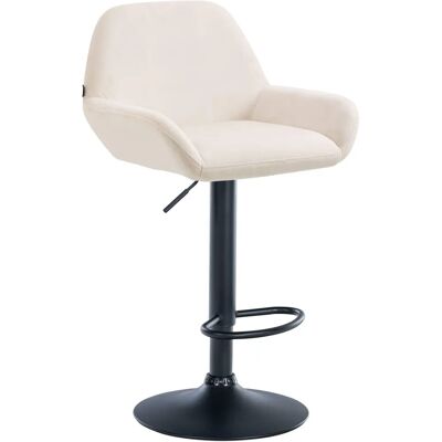 Homestoreking Tabouret Braga Velours Noir Crème - Bar Type - Publicité Homestoreking Tabouret Braga Velours Noir Crème - Bar Type - Publicité