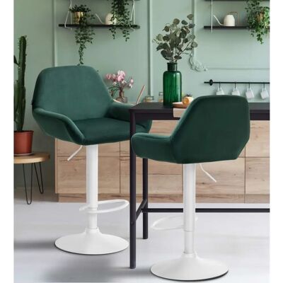 Homestoreking Barhocker Braga - Samt, Grün, 52x51x89 - Barhocker Homestoreking Barhocker Braga - Samt, Grün, 52x51x89 - Barhocker