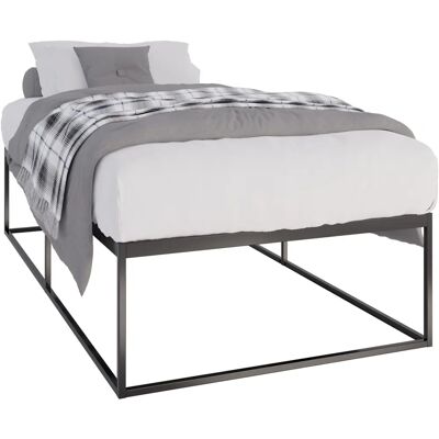 Pricenet Lit en acier Scala - Lit métallique - 200x100x46 cm - Noir - Publicité Pricenet Lit en acier Scala - Lit métallique - 200x100x46 cm - Noir - Publicité