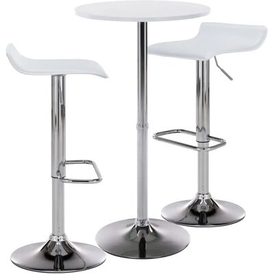 Set de Barra Blanco CLP con Sgabelli Ajustables Set de Barra Blanco CLP con Sgabelli Ajustables