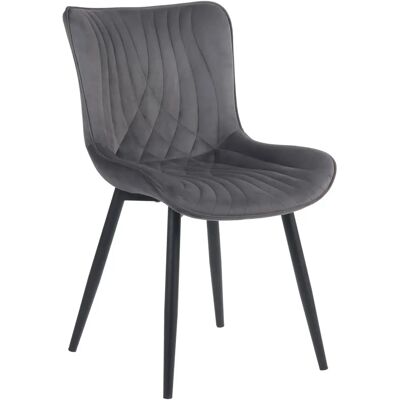 Pricenet Chaise en Velours Brady - Gris Foncé - Chaise - Publicité Pricenet Chaise en Velours Brady - Gris Foncé - Chaise - Publicité