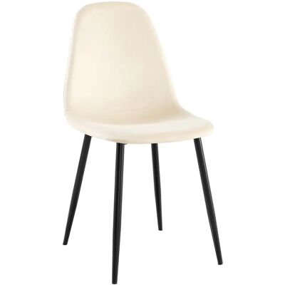 Silla de comedor napier de terciopelo crema - Silla de comedor Silla de comedor napier de terciopelo crema - Silla de comedor