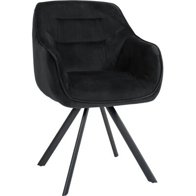 Pricenet Russell Samtveloursstuhl - Schwarz - Esszimmerstuhl Pricenet Russell Samtveloursstuhl - Schwarz - Esszimmerstuhl