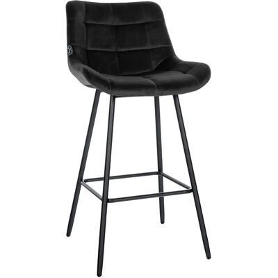CLP Weston Schwarzer Samtvel Barhocker - Bar Stool CLP Weston Schwarzer Samtvel Barhocker - Bar Stool