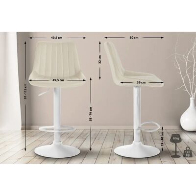 CLP Sgabello Toni - Regolabile e Girevole - Design Moderno CLP Sgabello Toni - Regolabile e Girevole - Design Moderno