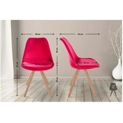 Pricenet Sofia Samtvelour Stuhl - Bequemer Skandinavischer Stil Pricenet Sofia Samtvelour Stuhl - Bequemer Skandinavischer Stil