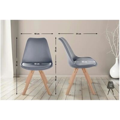 Pricenet Sofía Cuadrado Cuero Sintético Gris - Silla Pricenet Sofía Cuadrado Cuero Sintético Gris - Silla