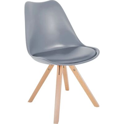 Pricenet Sofia Grau Stuhl - Kunststoff & Holz - Modern Skandinavischer Stil Pricenet Sofia Grau Stuhl - Kunststoff & Holz - Modern Skandinavischer Stil