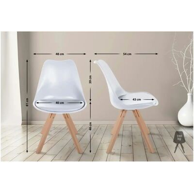 Pricenet Silla Cuadrada Blanca Sofia de Plástico - Silla Pricenet Silla Cuadrada Blanca Sofia de Plástico - Silla